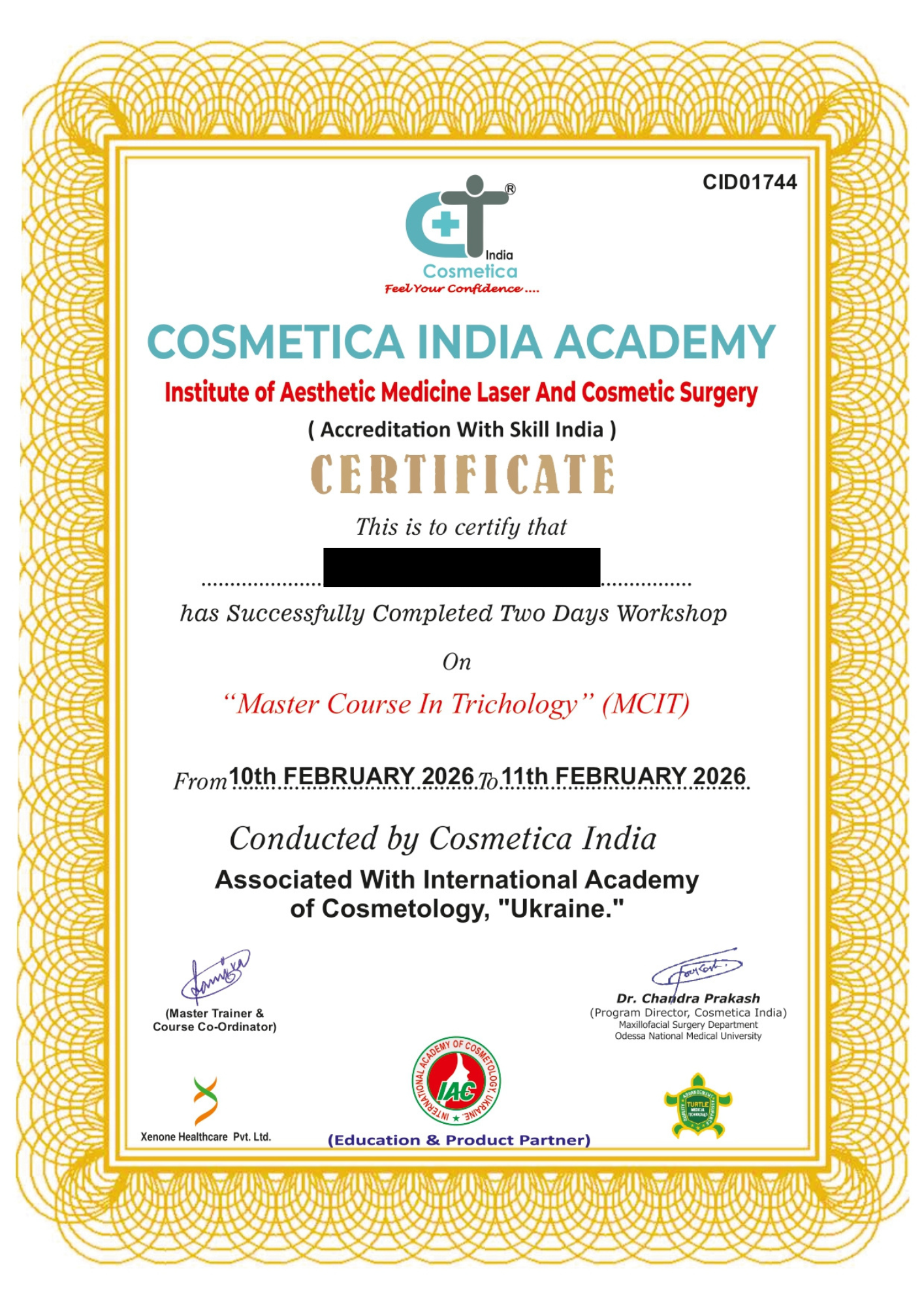 Certificate 1