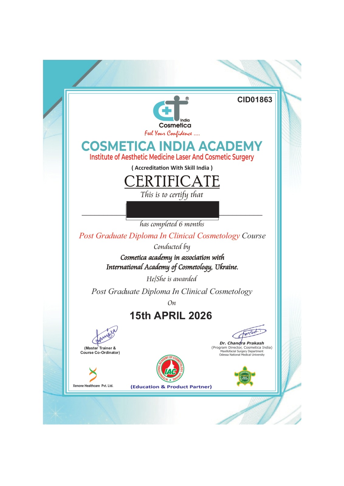 Certificate 1